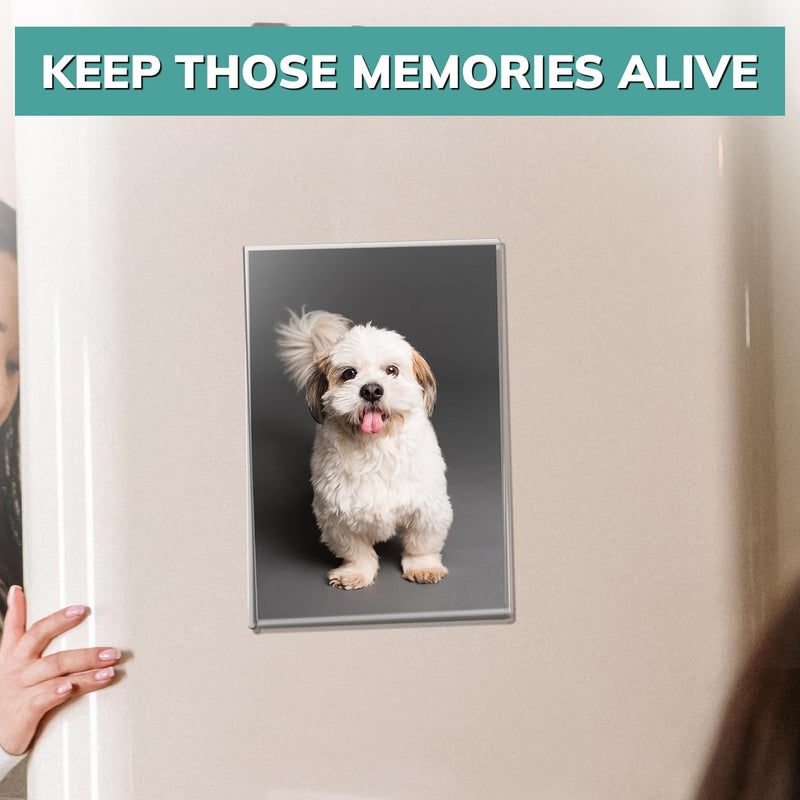 pbf PHOTO BOOTH FRAMES pbf 4x6 Magnetic Picture Frames for Refrigerator | 4 x 6 Clear Magnetic Acrylic Frames | Magnetic Photo Holders for Fridge, Locker, Photo Board, Art Display, Sign Holder (50-Pack) - Image 3